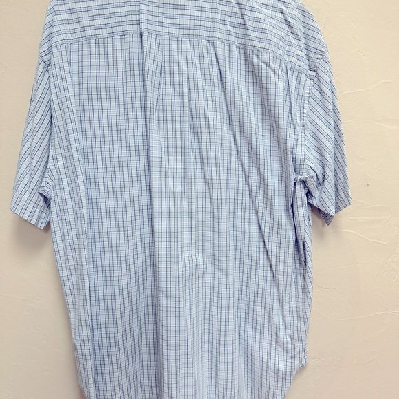 Vintage GAP Shirt Men’s White & Blue Plaid Button Down Short Sleeve Shirt XL - Picture 4 of 4